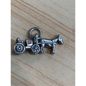 Horse and Buggy Sterling Silver Jewelry Charm #horse #carriage